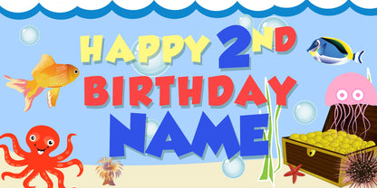 Under the Sea themed Birthday Personalized/Customized Banner