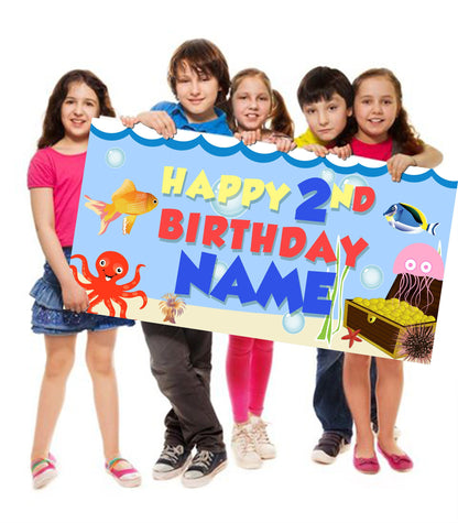 Under the Sea themed Birthday Personalized/Customized Banner