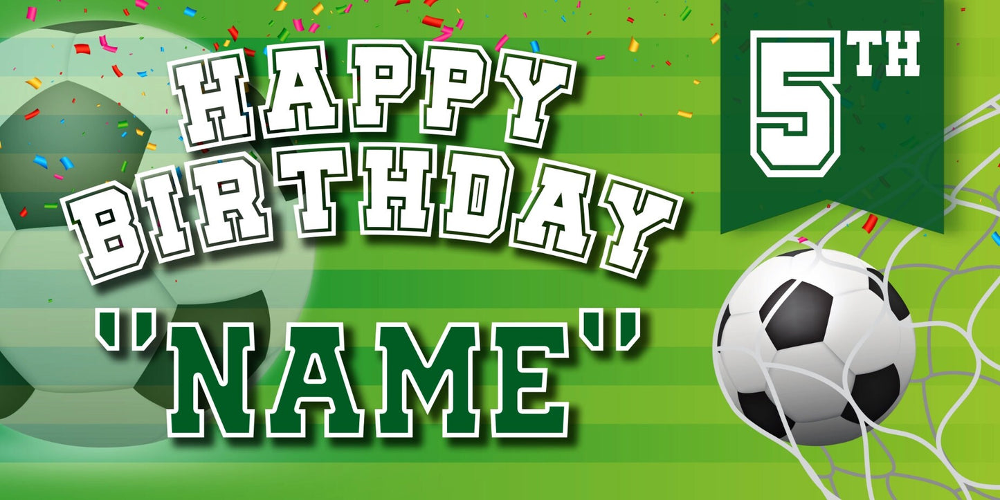 Soccer Birthday Party Banner, Futball Custom, Vinyl, Poster