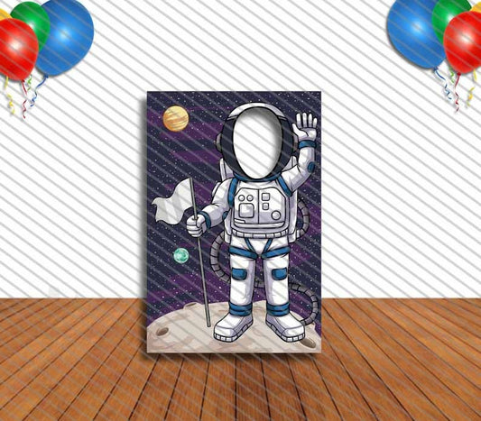 Astronaut in Space Face Cutout, Hole in Face, Party Selfie  Photo Prop, Astronomy Birthday Decoration