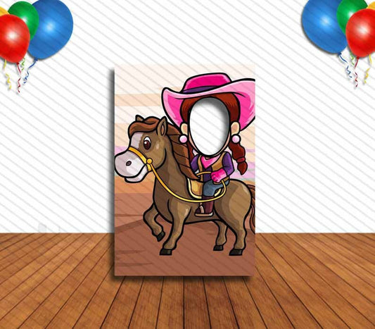 Cowgirl, Hole in Face, Party Selfie  Photo Prop, Wild West Decoration