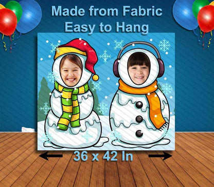 Two Snowman Cutout, Hole in Face, Party Selfie  Photo Prop, Winter Decoration