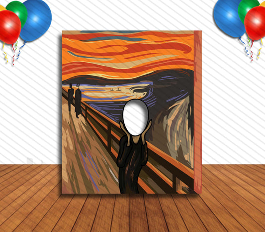 The Scream Theme Cutout, 36x42 Hole in Face, Party Selfie  Photo Prop, Art Party Decoration