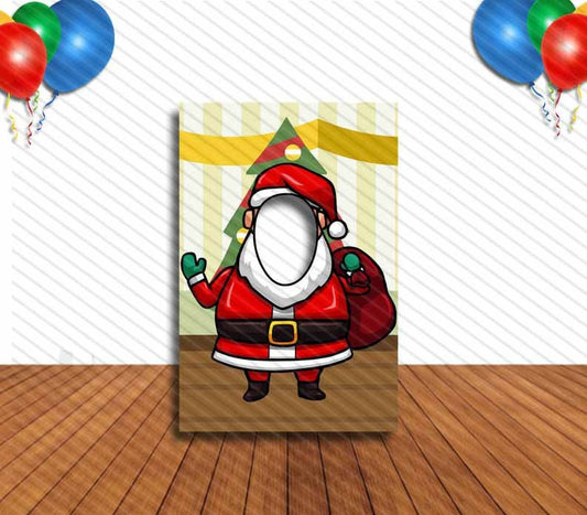 Santa Claus Face Cutout, Hole in Face, Party Selfie  Photo Prop,Christmas Decoration