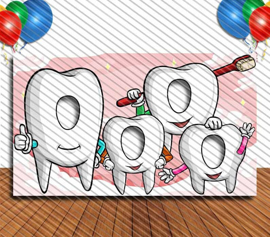 Tooth and toothbrush Face Cutout, Hole in Face, Party Selfie  Photo Prop, Dentist Decoration