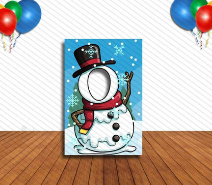 Snowman Face Cutout, Hole in Face, Party Selfie  Photo Prop,Christmas Decoration