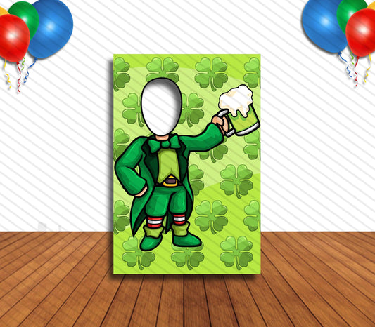 St. Patrick's Day Face Cutout, Hole in Face, Party Selfie  Photo Prop, Irish Decoration