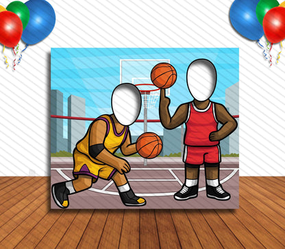 Basketball Players, Hole in Face, Party Selfie  Photo Prop, Sports themed Decoration