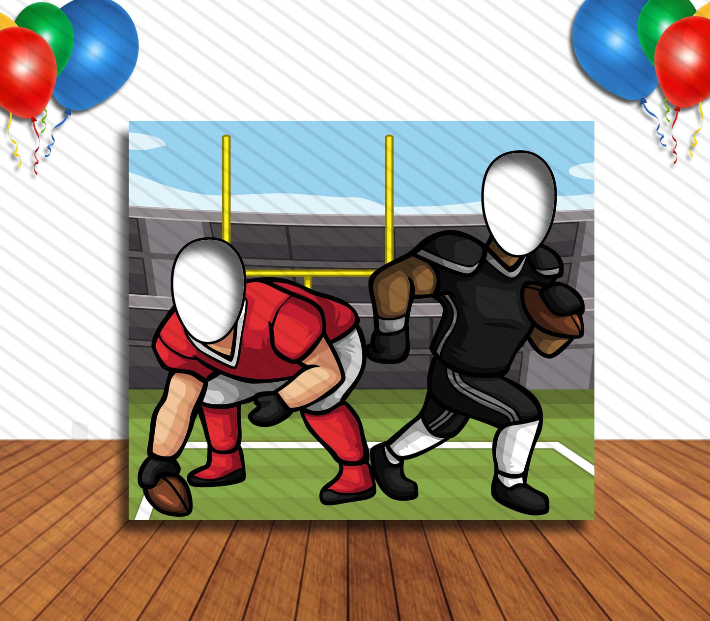 Football Players, Hole in Face, Party Selfie  Photo Prop, Sports themed Decoration