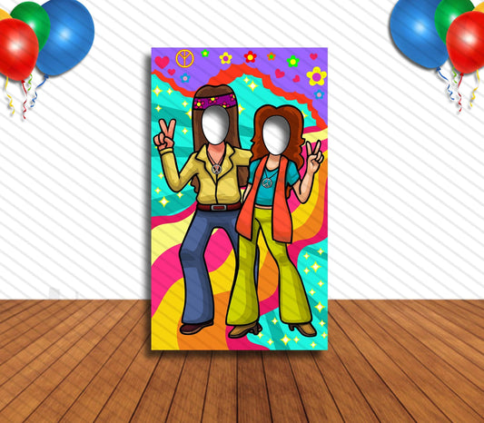 70s Party, Hippy, Hole in Face, Party Selfie  Photo Prop, Disco Party Decoration