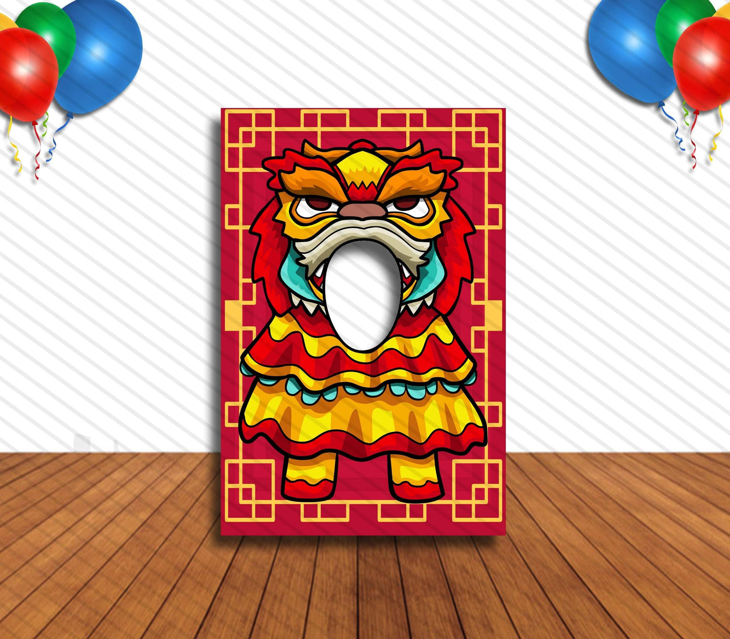 Chinese New Year Dragon Face Cutout, Hole in Face, Party Selfie  Photo Prop, Lunar New Year Decoration