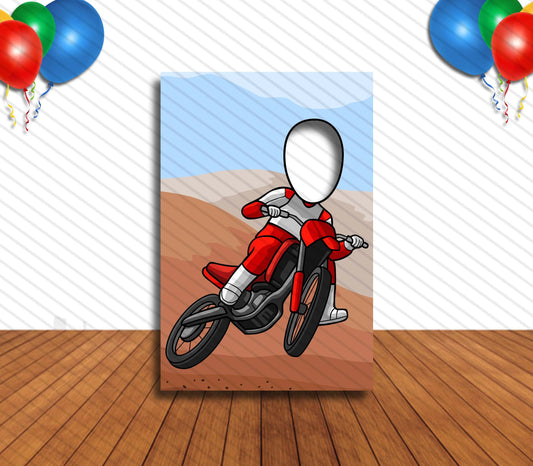 Dirt Bike, Hole in Face, Party Selfie  Photo Prop, Motocross Decoration