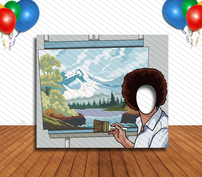 Afro Painter, Hole in Face, Party Selfie  Photo Prop, Afro Artist Decoration