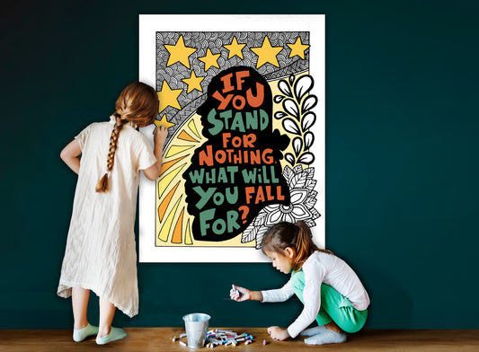 If You Stand For Nothing, Hamilton Musical Coloring Page, Large Coloring Sheet, Giant Coloring Poster, Poster Print, Wall Decor