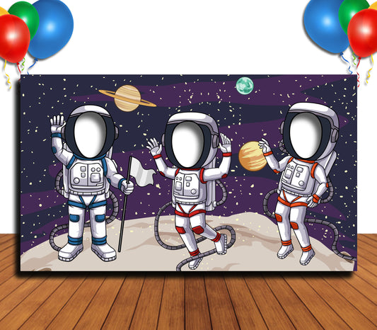 Astronauts in Space, Hole in Face, Party Selfie  Photo Booth Prop, Space Theme Party