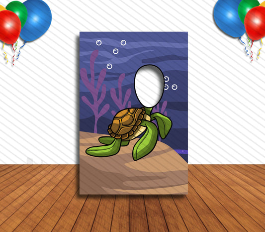 Turtle Face Cutout, Hole in Face, Party Selfie  Photo Booth Prop, Kids Party Decoration, Animal Theme