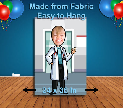 Doctor Cutout, Hole in Face, Party Selfie Photo Booth Prop, Medical Theme Birthday