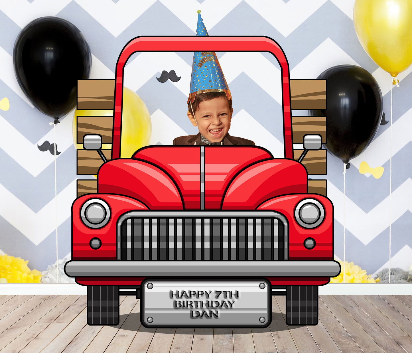 Farm Truck Photo Prop, Car Theme Birthday Party DIY, Personalized, Customized, Photo booth Selfie Frame