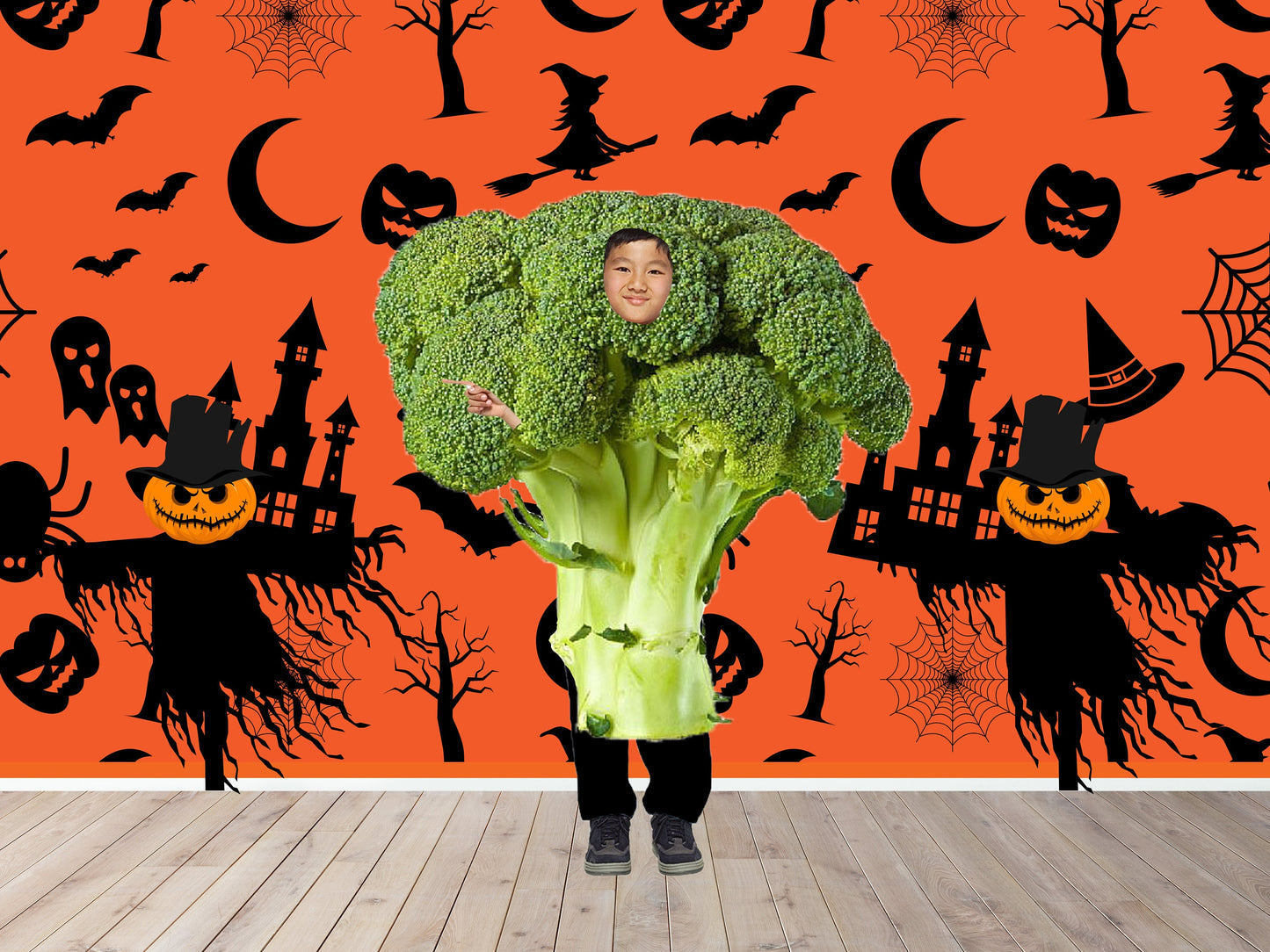 Broccoli Halloween Costume, Photo Prop, DIY Poster, Personalized, Customized, Photo Booth Selfie Frame