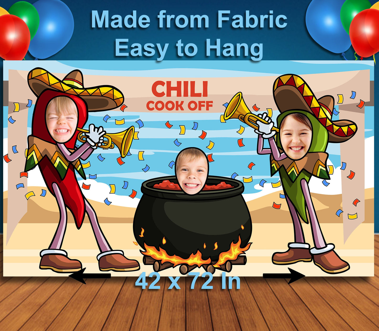 Chilli Cook-Off Party Cutout, Hole in Face, Party Selfie Photo Booth Prop, Game Day Theme Birthday