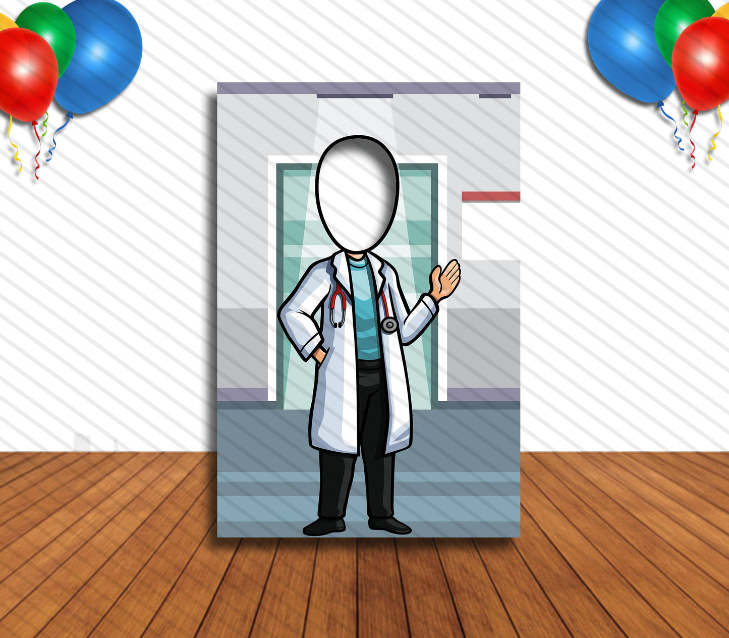 Doctor Cutout, Hole in Face, Party Selfie Photo Booth Prop, Medical Theme Birthday