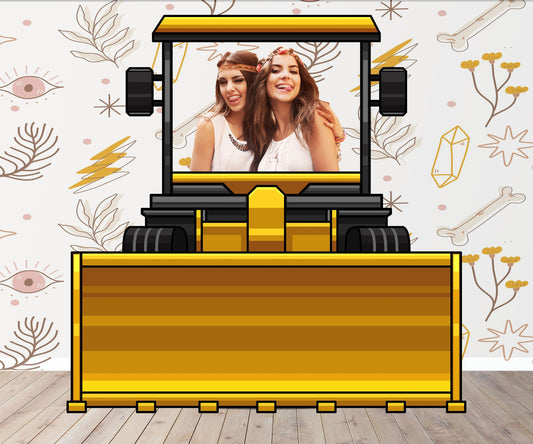 Bulldozer Photo Prop, Truck DIY, Personalized, Customized, Photo booth Selfie Frame