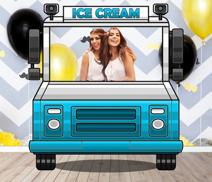 Ice Cream Truck Photo Prop, Ice Cream Van DIY Party Prop, Photo Booth Selfie Frame