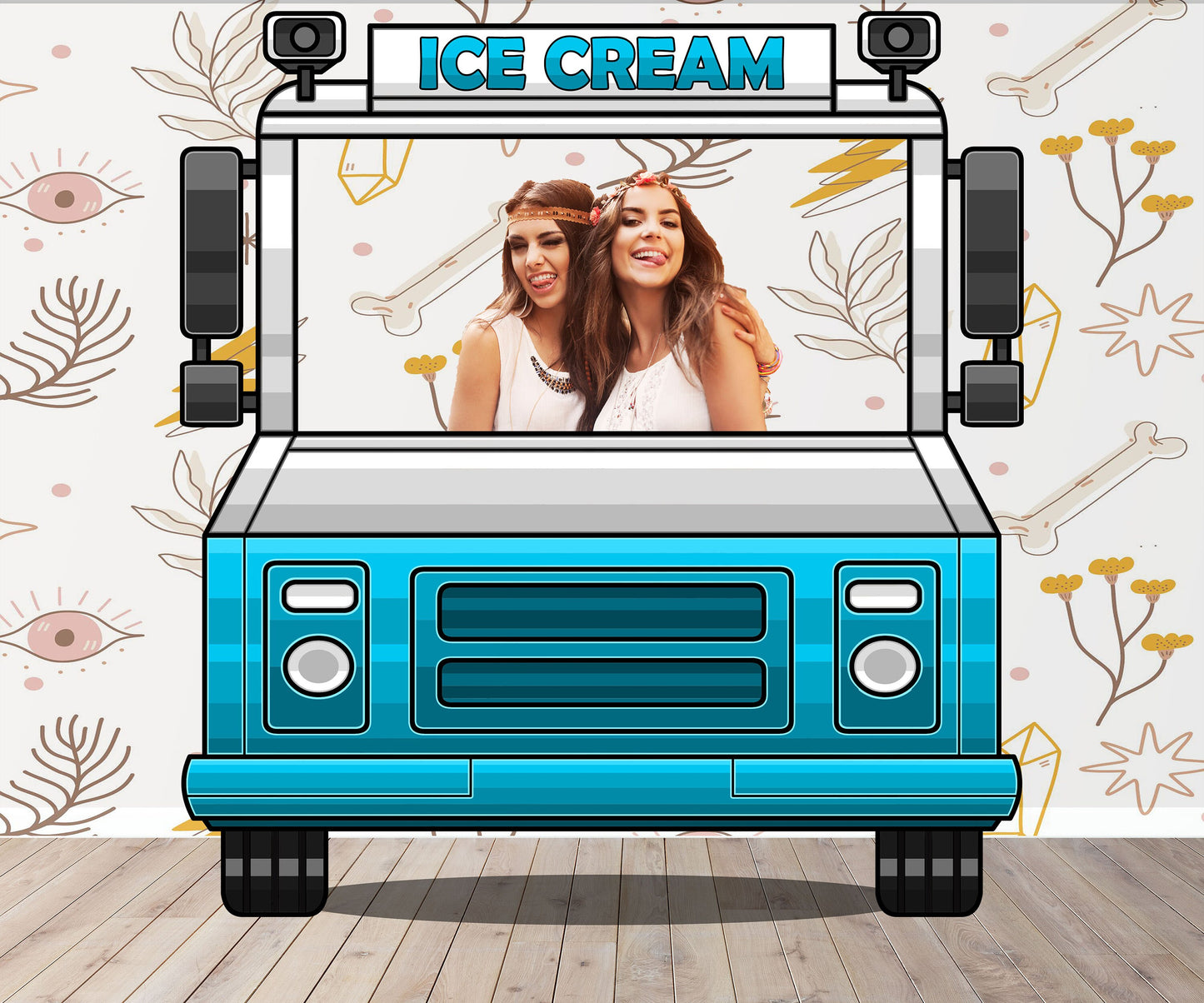 Ice Cream Truck Photo Prop, Ice Cream Van DIY Party Prop, Photo Booth Selfie Frame