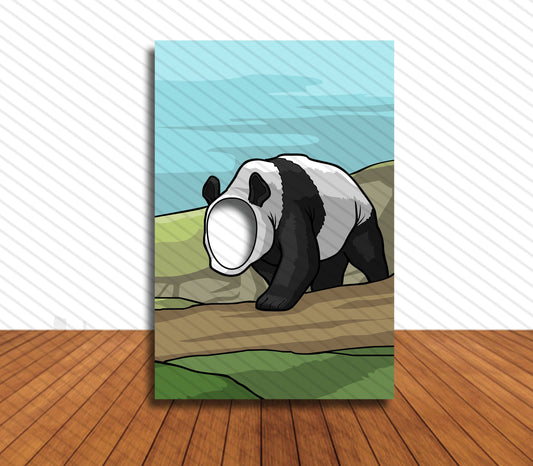 Panda Theme Face Cutout, 24x36" Photo Stand-in, Party Selfie Photo Prop