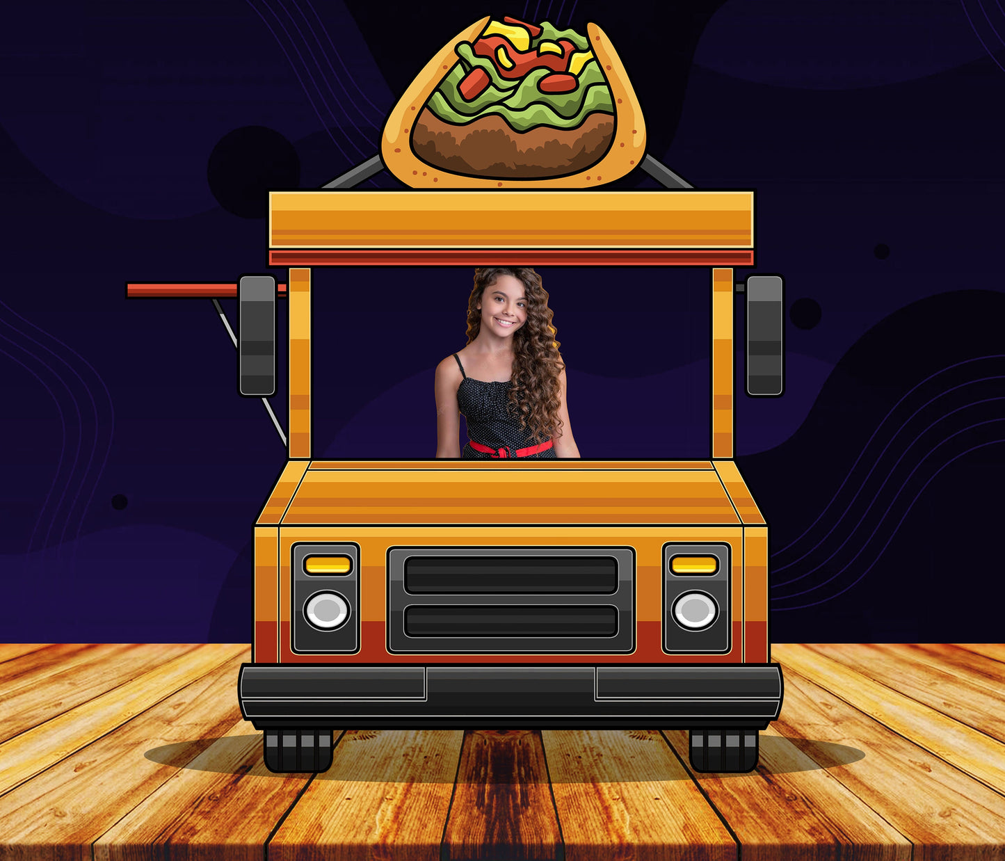 Taco Food Truck Photo Prop, DIY Poster, Personalized, Photo Booth Selfie Frame