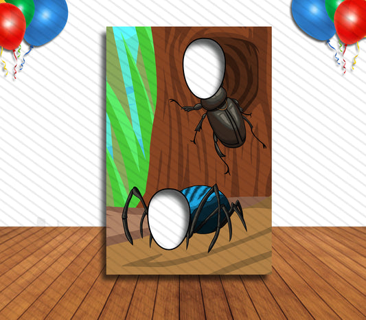 Insects Theme Face Cutout, 24x36" Photo Stand-in, Party Selfie Photo Prop