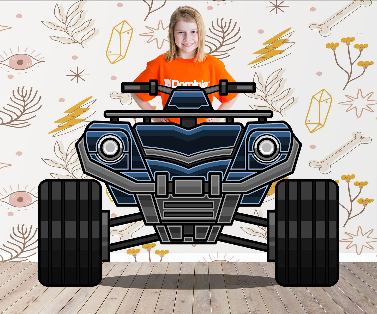 Blue ATV Photo Prop, Vehicle Theme, Photo Booth Selfie Frame, DIY Party Props