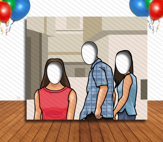 Distracted Boyfriend Meme Face Cutout, 36x42" Photo Stand-in, Party Selfie Photo Prop