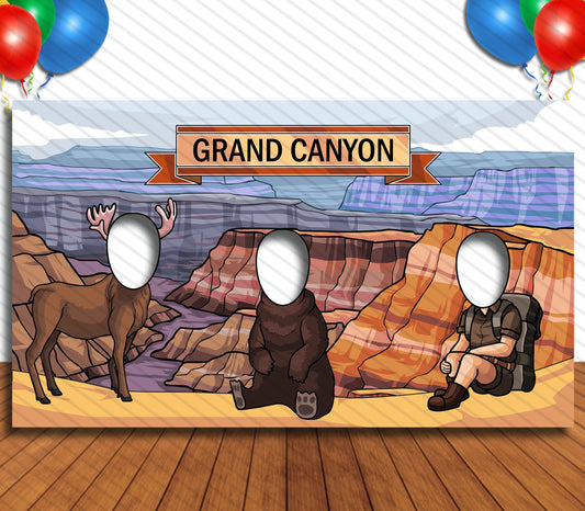 The Grand Canyon Theme Face Cutout, 42x72" Photo Stand-in, Party Selfie Photo Prop