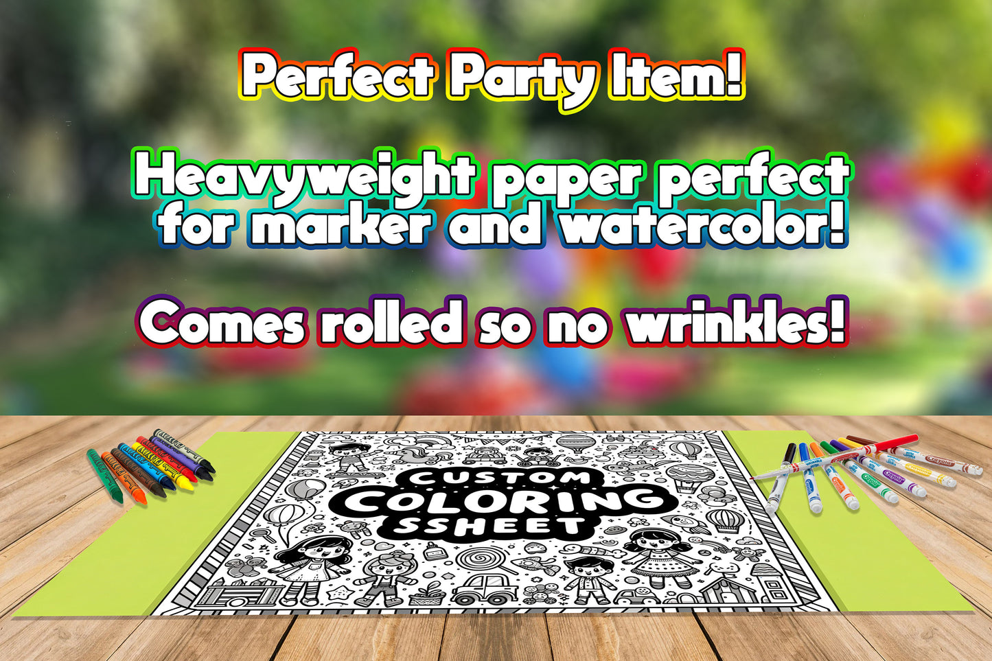 Custom Coloring Page, You Design we Create, Jumbo Coloring Book Pages, Personalized Theme Giant Coloring Poster