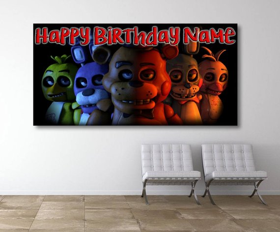 Five Nights at Freddy's Personalized/Customized Birthday Banner